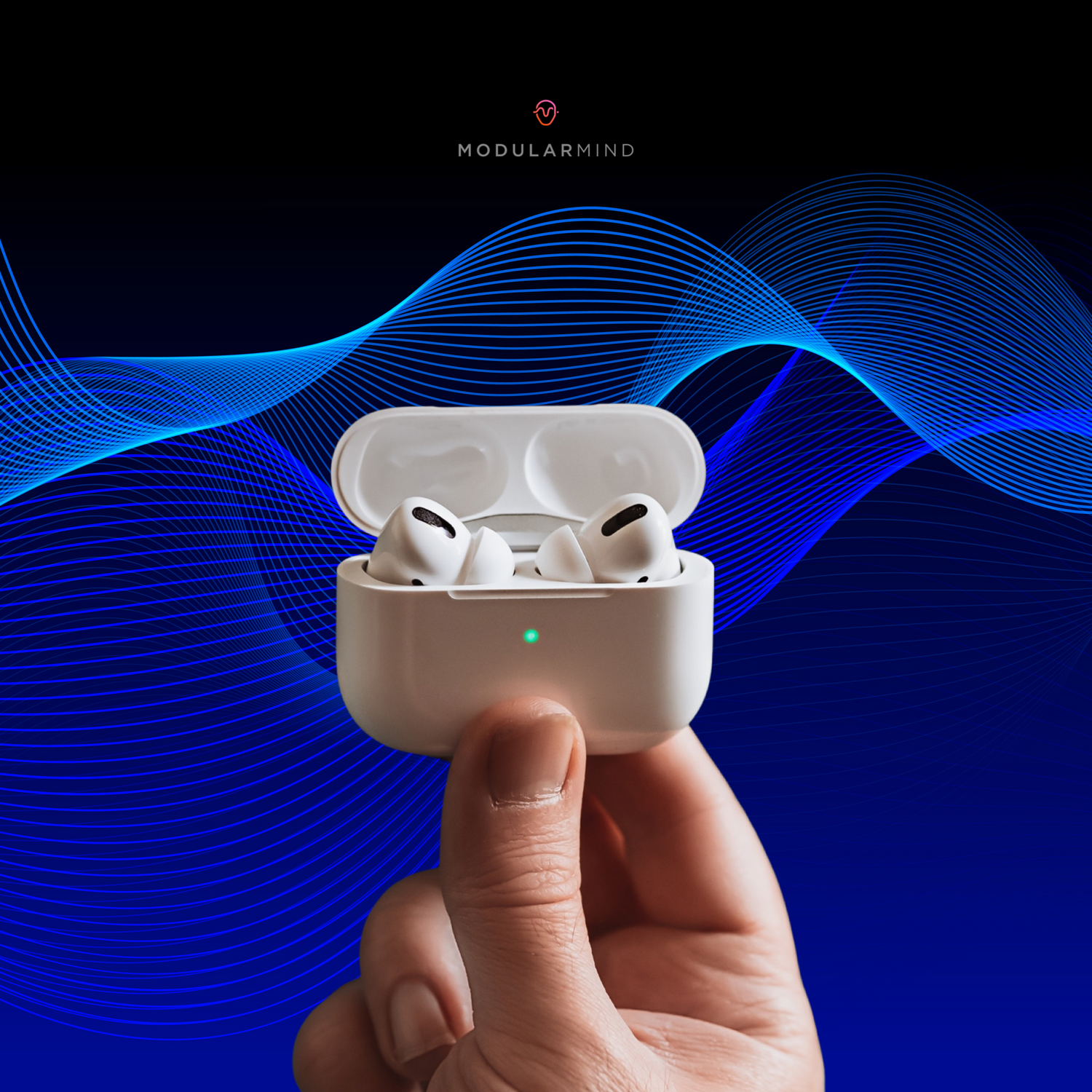 airpods ondas azules vibración